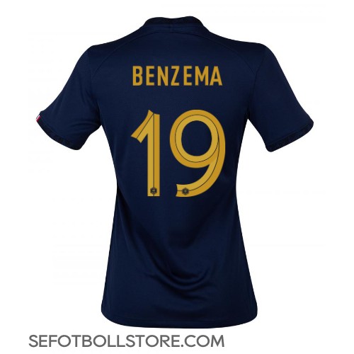 Frankrike Karim Benzema #19 Replika Hemmatröja Dam VM 2022 Kortärmad